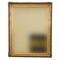 Large Gilt and Wood 19th Century Mirror Frame with New Glass