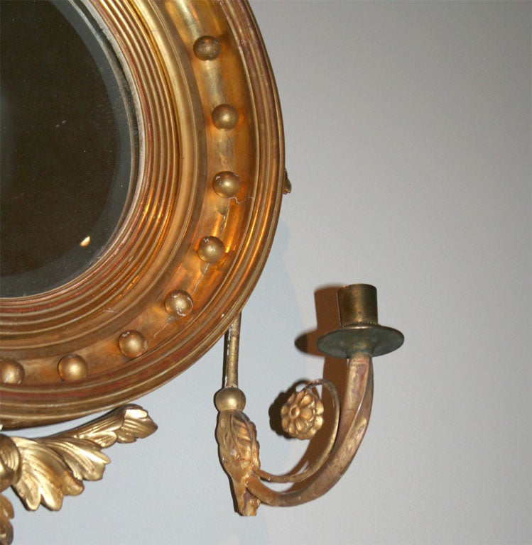 18th Century English Round Gilt Mirror In Good Condition For Sale In New York, NY