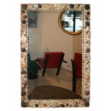 Folk Art Sea Shell Mirror Frame