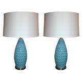 A Pair of Italian Art Glass Table Lamps by Fratelli Toso