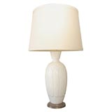 French Art Deco White Crackle Lamp