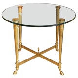 Brass 
Glass Hoof Side Table