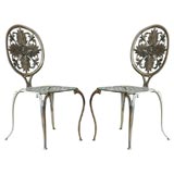Pair of Thinline Cast Aluminum Chairs