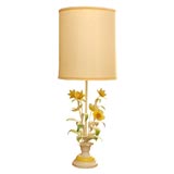 Vintage Italian Floral Metal Lamp