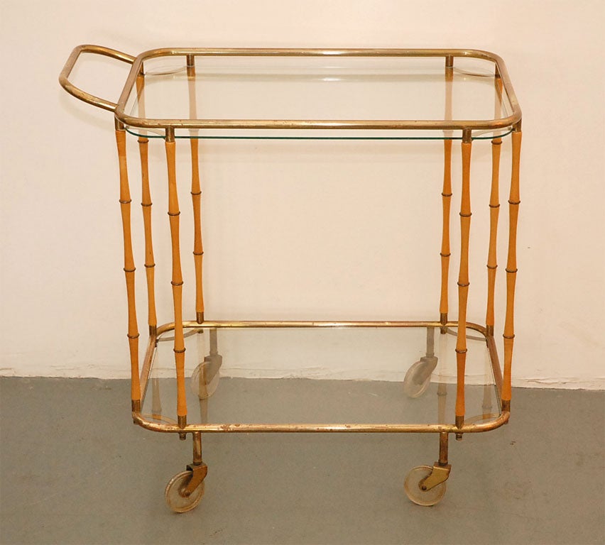 20th Century Italian Bamboo Barcart