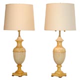 Pair of Alabaster Mabro Lamps