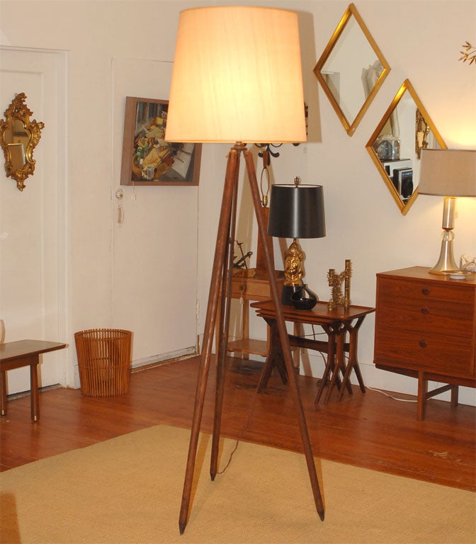 Rustic Tripod Stand Floor Lamp