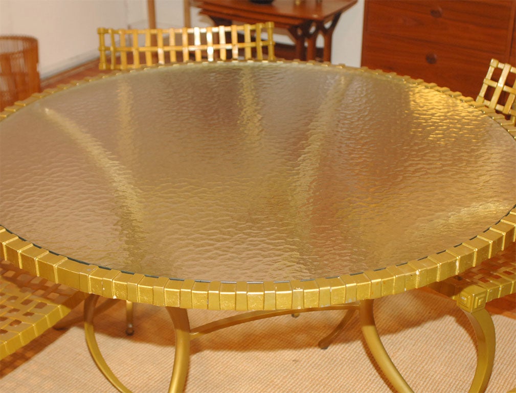 Aluminum Klismos Dining Set