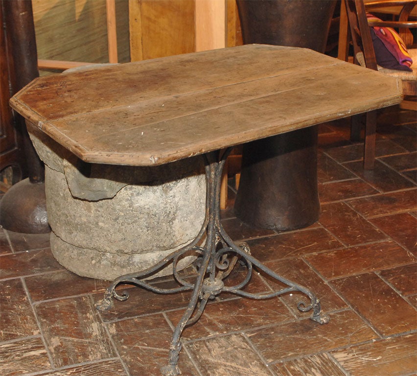 French Walnut Top with iron base Bistro Table (ref.PAR 48)