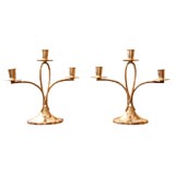 Vintage Art Deco sterling silver pair of candelabras