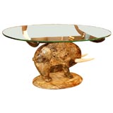 Lacquered goat skin table by Aldo Tura