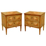 Pair Painted Bedside Commodes