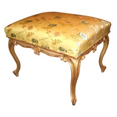 Antique Fine George III ‘French Hepplewhite’ Giltwood Stool, circa 1780