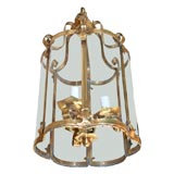 exquisitely curved bronze hall lantern