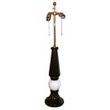 #3906 black and White Blown Glass Table Lamp