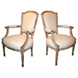 #3951 Pair of Louix XVI Style Arm Chairs