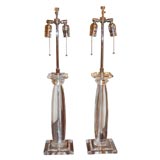 #4003 Pair Karl Springer of Lucite Table Lamps