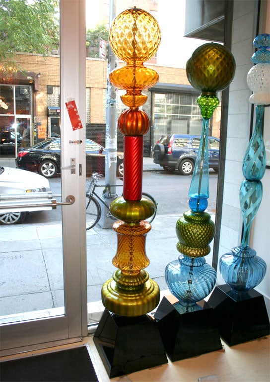 Tall sculpture made of decorative glass from the 1920's-1960's.