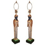 Vintage A pair of caryatid form talble lamps