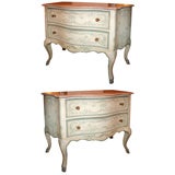 Pair of Italian Rococo two drawer chests