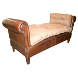 Antique LEATHER DAYBED