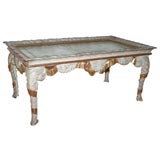 Spectacular Painted and Parcel Gilt Low Table by Maison Jansen