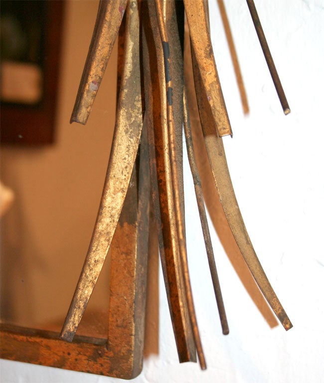 1940's Gilt Metal Wheat Mirror