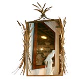 1940's Gilt Metal Wheat Mirror