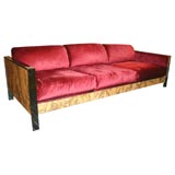 Sofa with Frame in Chrome with Inset Cork by Milo Baughman