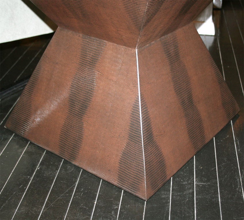 American Sculptural Side Table Covered in Reptile by Karl Springer