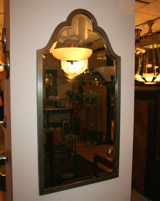 Steel French Art Deco Console with Mirror