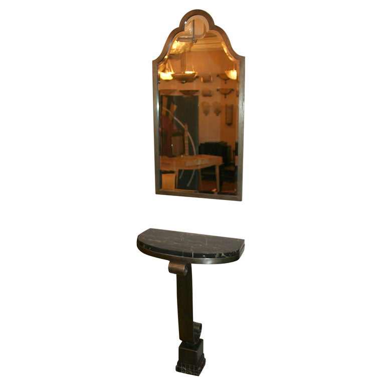 French Art Deco Console with Mirror