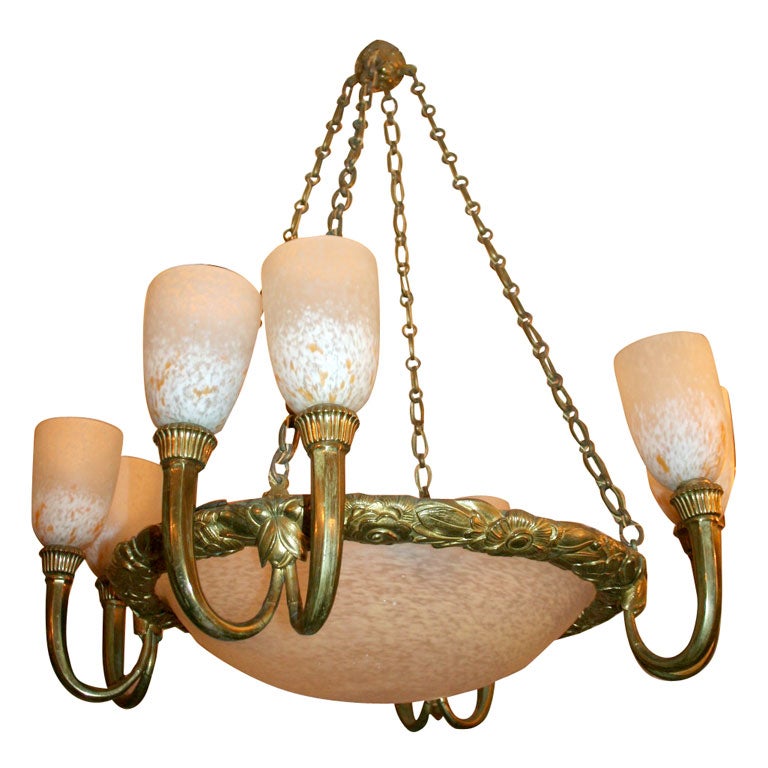 Lustre Art Deco de Schneider en vente