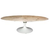 Knoll white carrera oval marble Saarinen coffee table