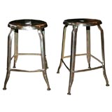 Pair of Early 20th Century French Metal Work Stools