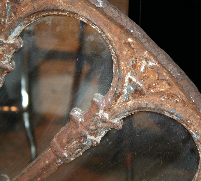 19th Century English Wrought Iron Fanlight Window as Mirror 2