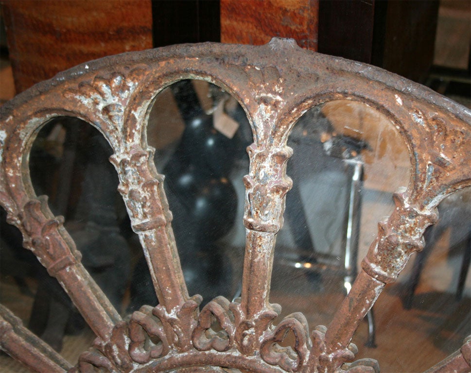 19th Century English Wrought Iron Fanlight Window as Mirror 3