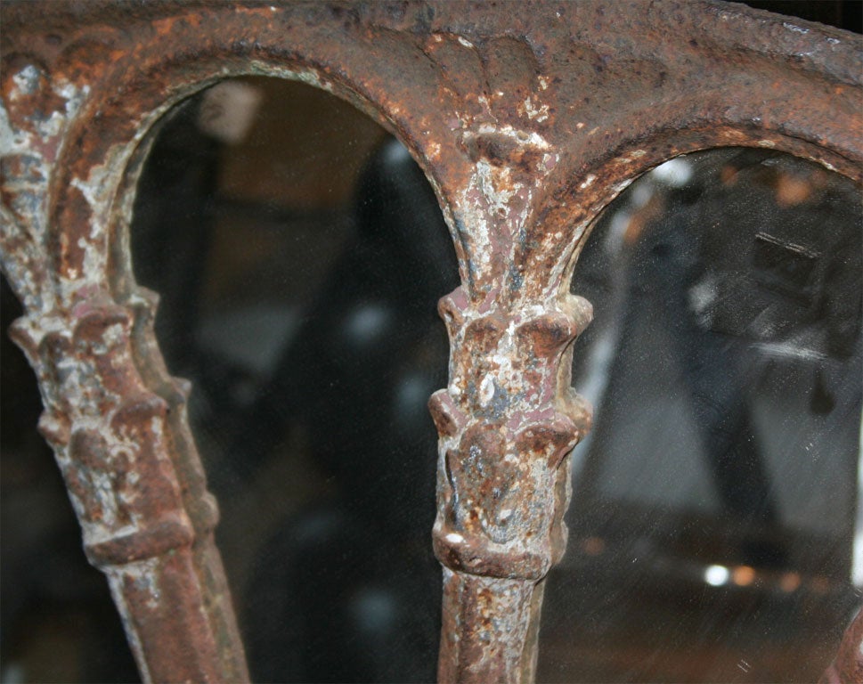 19th Century English Wrought Iron Fanlight Window as Mirror 4