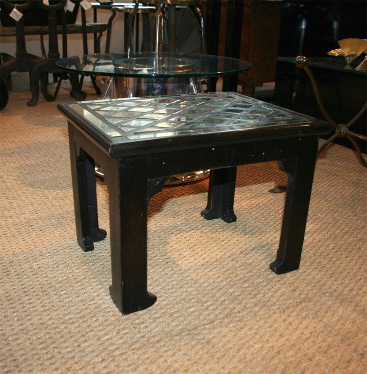 French 19th Century Low Side Table with Mirrored Top