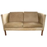Pale Beige Leather Sofa by Arne Vodder