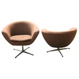 Pair of Danish Modern Swivel Chairs