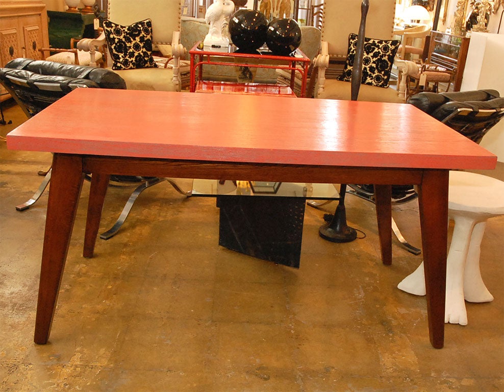 Mid-20th Century Red Ceruse French Writing Table