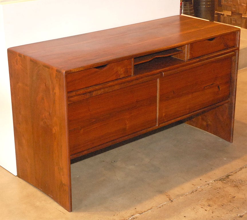 Hand made Walnut Credenza with File Drawers by Bruce McQuilkin.  This piece was used by the artist as his own file office cabinet.  signed and dated 1983