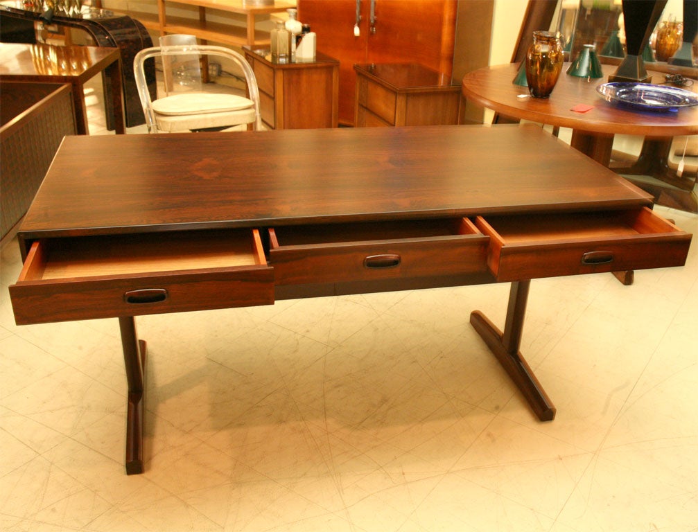Rosewood trestle writing table