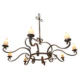 FRENCH WROUGHT IRON CHANDELIER
