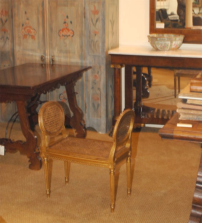 Giltwood Caned Window Seat