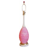 Vintage Vibrant Pink Murano Table Lamp