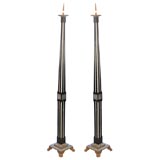 Antique Pair of Standing Art Deco Candle Prickets
