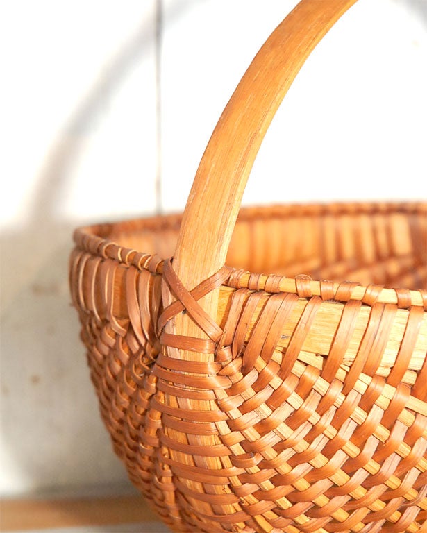 GROUP OF THREE 19THC HANDMADE BASKETS W/ HANDLES 1