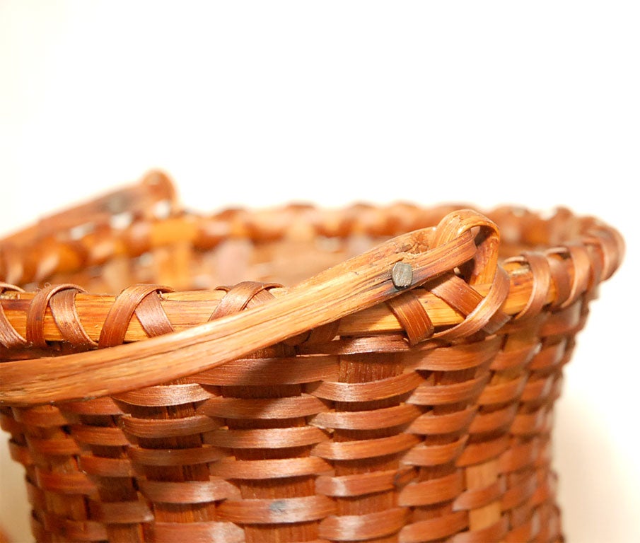 GROUP OF THREE 19THC HANDMADE BASKETS W/ HANDLES 4